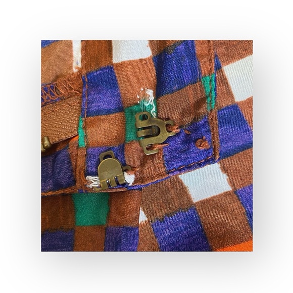 Duro Olowu 𑁍 Window Pane Print Plaid Shorts 𑁍 Wild Red Multicolor 𑁍 XS S 4 𑁍 - Picture 12 of 16